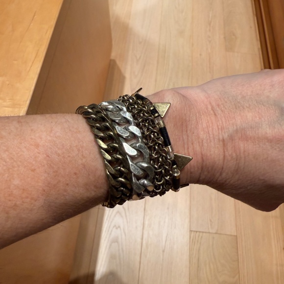 Jenny Bird Mixed Metal Layered Cuff Bracelet - Picture 2 of 3
